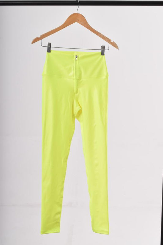 LEGGING DEPORTIVO COLOMBIANO/ CASUAL EFECTO CUERO GLOSSY CON CIERRE