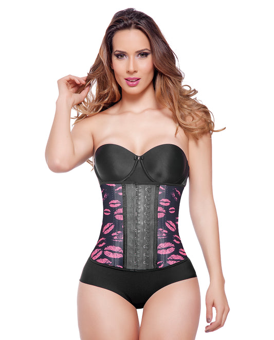 Cinturilla Látex Talle Corto Colombiana Marca Bella Michell Forrada Estampado Besos