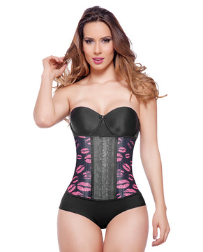 Cinturilla Látex Talle Corto Colombiana Marca Bella Michell Forrada Estampado Besos