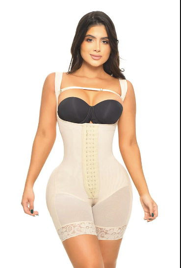 USO DIARIO / POST PARTO / POST OPERATORIO - REF 1532 LEONOR Faja Colombiana tipo Short tirante ancho Bella Michell