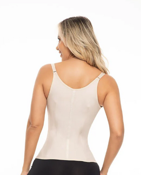 USO DIARIO / ACTIVIDAD FÍSICA - Faja tipo Chaleco con Tirantes Ajustables Látex Expuesto Beige Bella Michell
