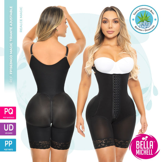 USO DIARIO / POST PARTO / POST OPERATORIO - REF 1563 Faja Colombiana tipo Short  tirante delgado Bella Michell
