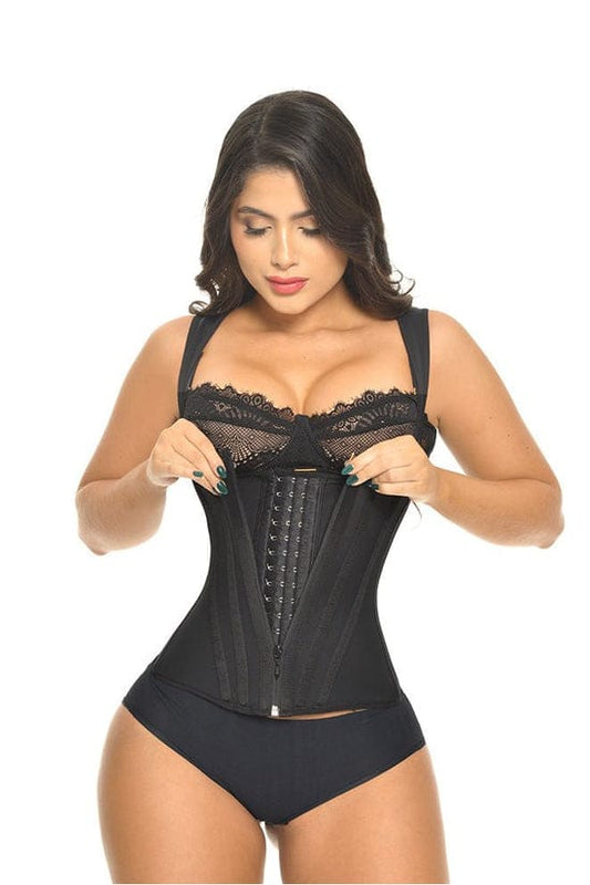 NUEVA - USO DIARIO / POST PARTO / POST OPERATORIO- Faja Chaleco ULTRA CINTURA con 13 varillas con broche y cierre Bella Michell