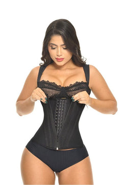 NUEVA - USO DIARIO / POST PARTO / POST OPERATORIO- Faja Chaleco ULTRA CINTURA con 13 varillas con broche y cierre Bella Michell